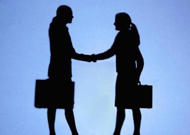 Two people shaking hands