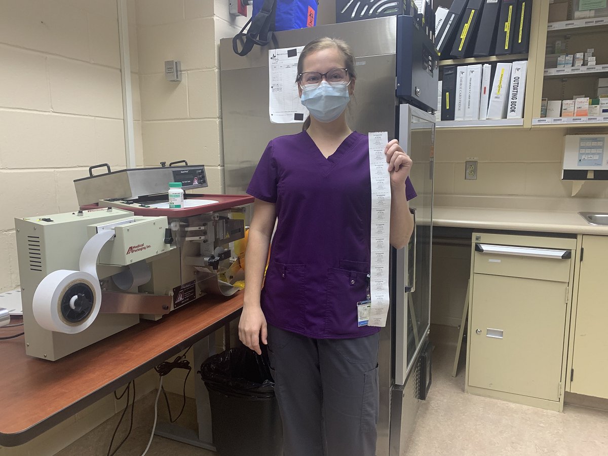 Pharmacy worker at work