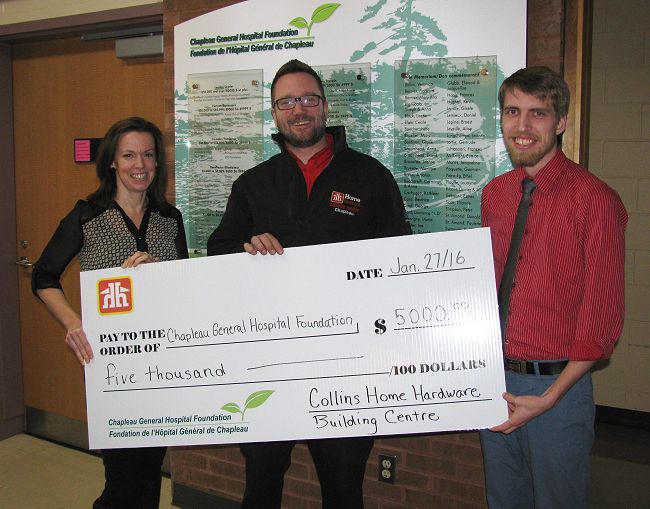 Collins Home Hardware making donation