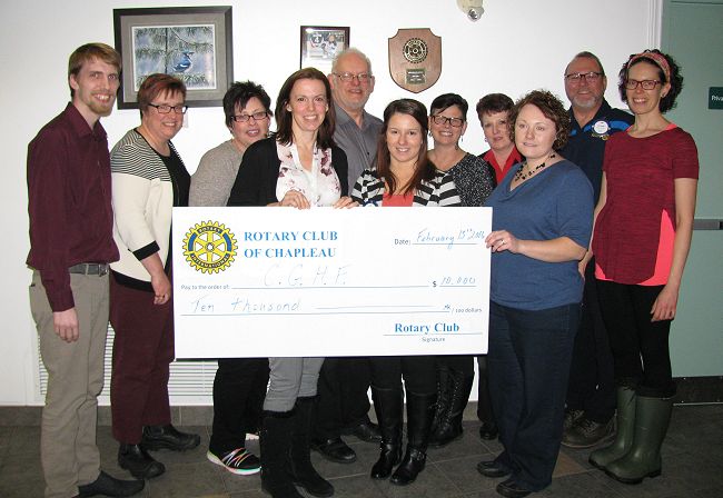Rotary Fish Derby making donation