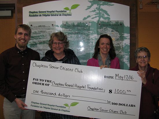 Chapleau Senior Citizens Club making donation