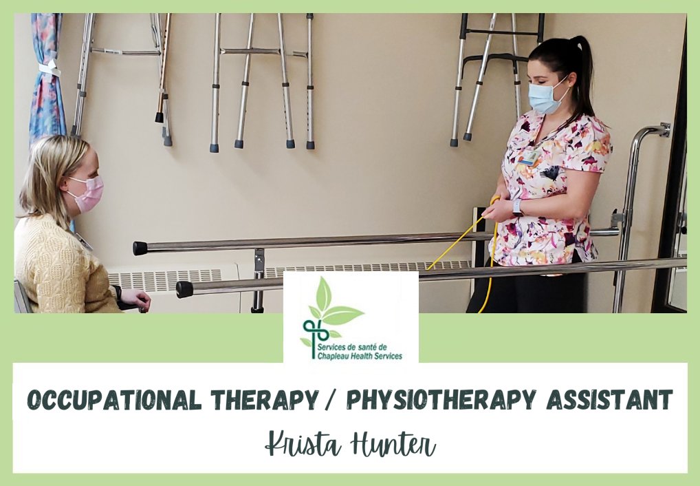 Employee Krista Hunter doing physiotherapy with a patient