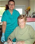 Home support worker with patient